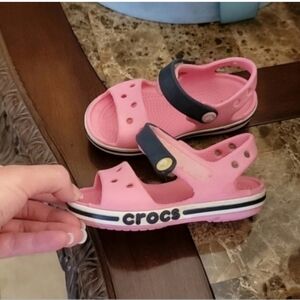 CROCS Kids Pink and Black Sandals